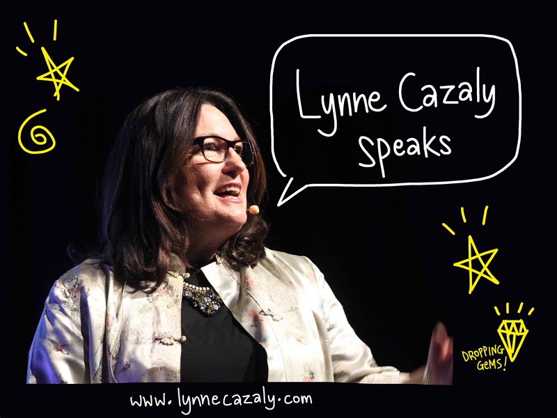Lynne Cazaly is an international keynote speaker, facilitator and author. 
She works with executives, senior leaders and project teams on their major change and transformation projects. 