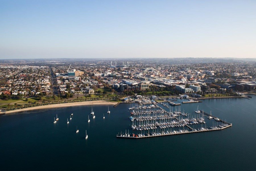 Aerial view of Geelong Waterfront 