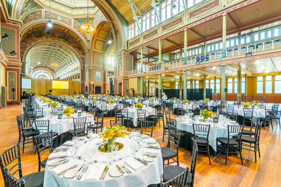 We supplied furniture & equipment hire for this large gala event at the Royal Exhibition Buildings. Image Stewie Donn Photography. 