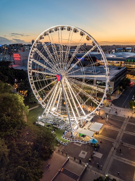 The Channel Seven Wheel of Brisbane located at South Bank Parklands