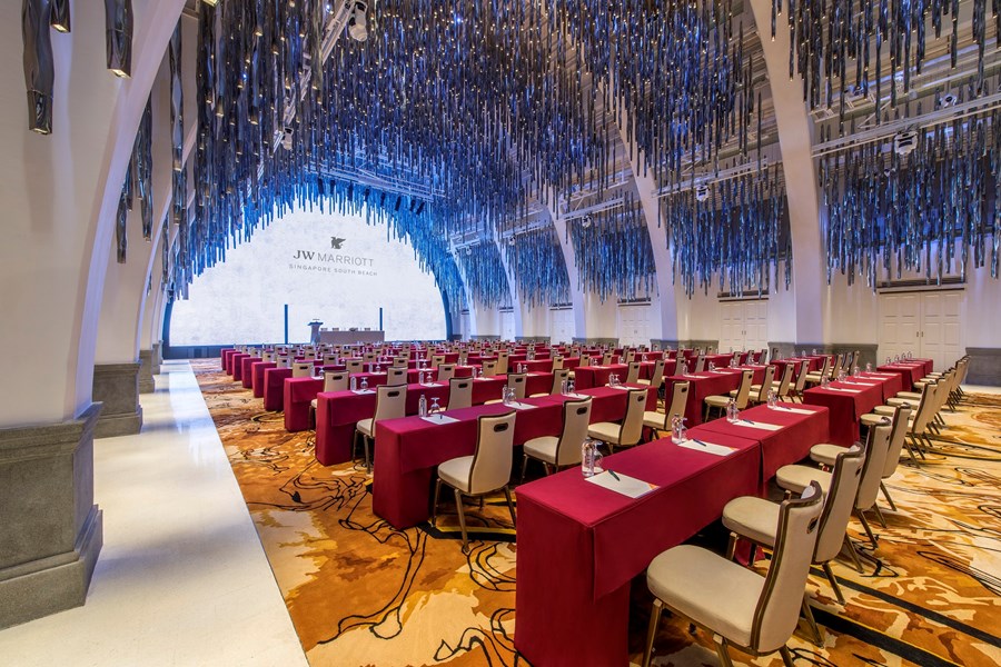 The Grand Ballroom features the iconic Forest of Lights and a 15m by 10m LED Wall. With Classroom capacity of up to 250 guests