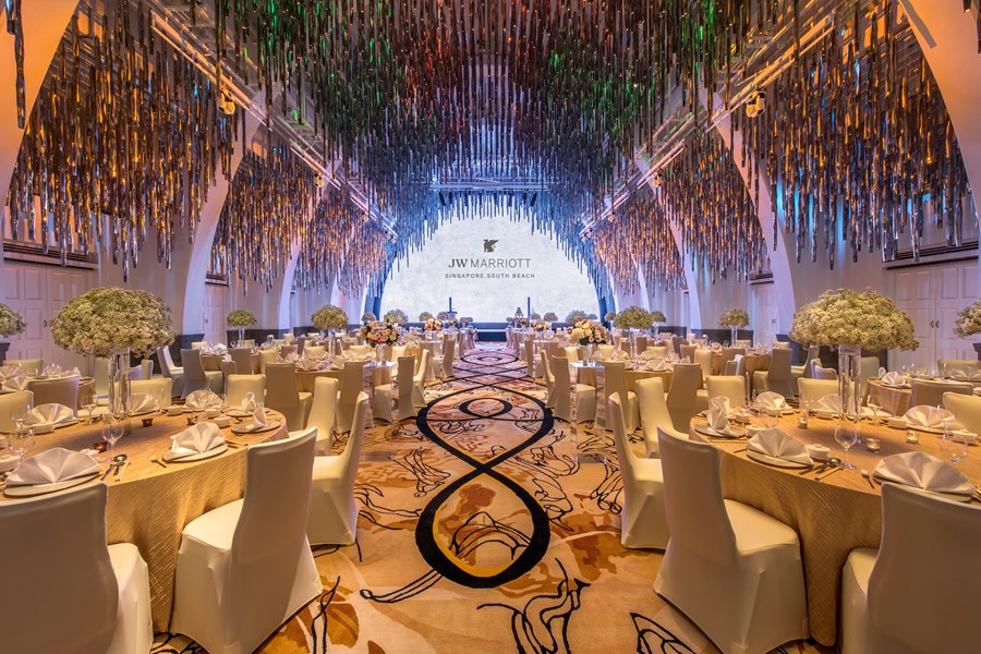The Grand Ballroom features the iconic Forest of Lights and a 15m by 10m LED Wall. With Banquet capacity of up to 330 guests