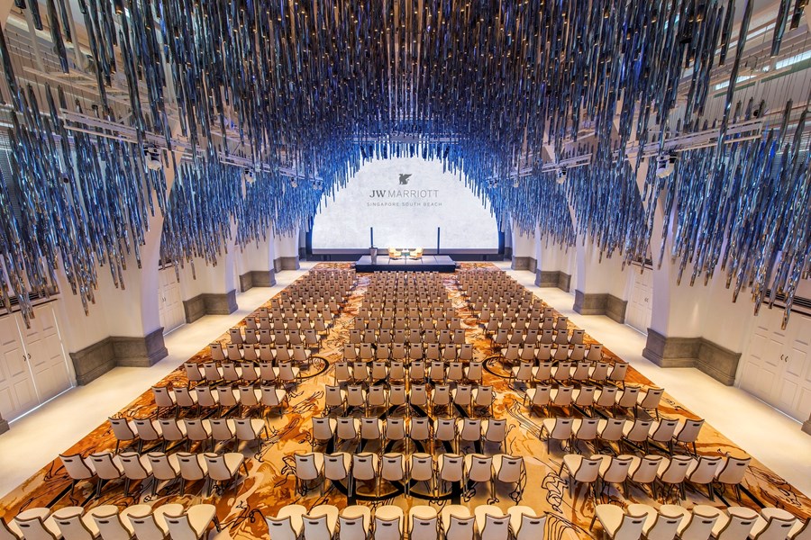 The Grand Ballroom features the iconic Forest of Lights and a 15m by 10m LED Wall. With Theatre capacity of up to 420 guests