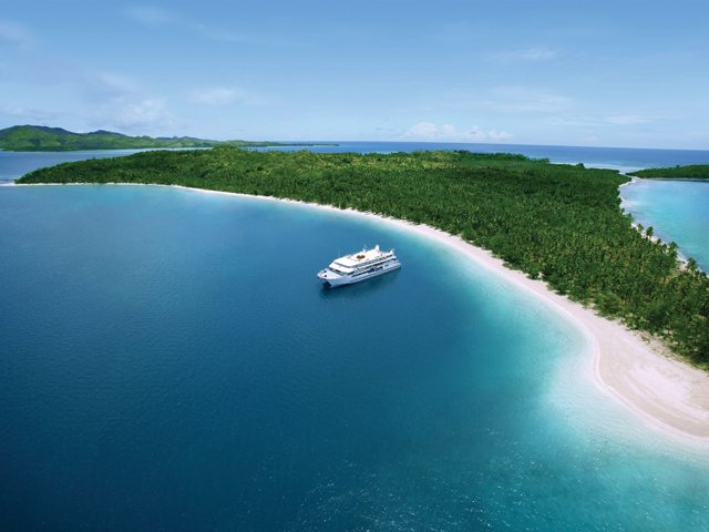 MV Fiji Princess moored at Nanuya Lailai.